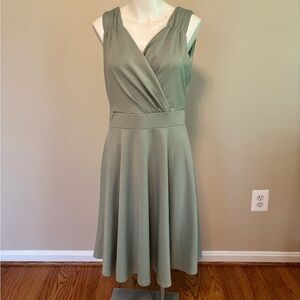 Elegant Sage Green Sleeveless Dress